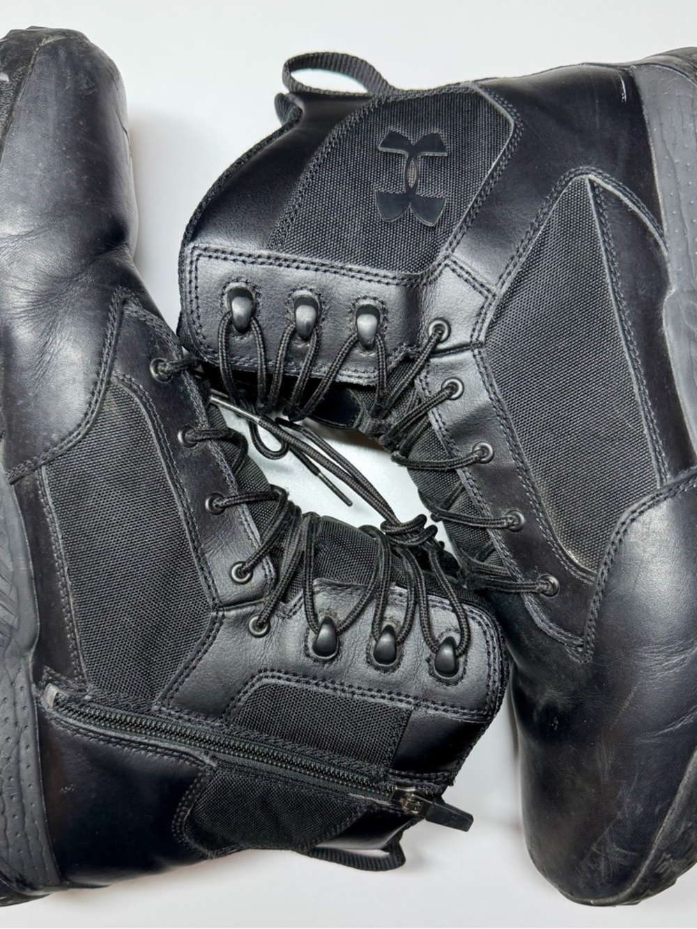 Under Armour Stellar Tactical Boots – Men’s 13 – Black Leather – Side‑Zip